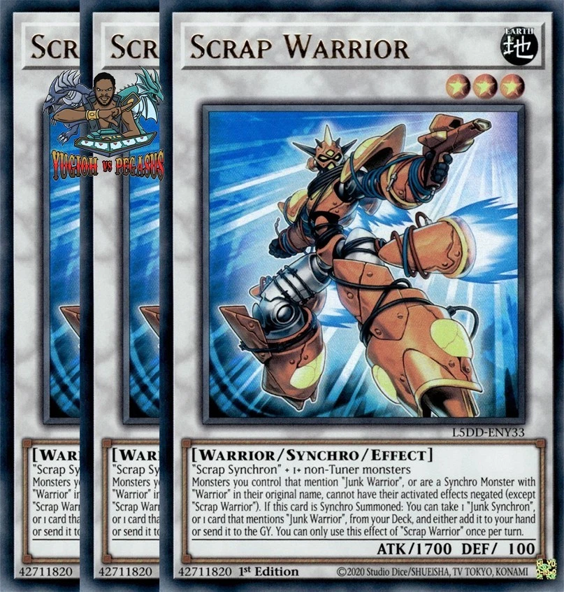 Yugioh! 3x Scrap Warrior L5DD-ENY33 Ultra Rare 1st Ed NM - Image 1 of 1