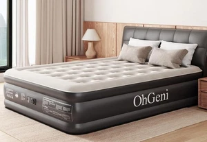 OhGeni Luxus Luftbett, Queen-Matratze mit eingebauter Pumpe, 18" erhöht, 650 lbs max - Bild 1 von 4