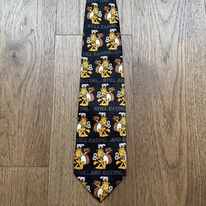 VTG Necktie Tie Garfield W/ drum Still Eating Paws Addiction 4" & 56" long READ - Picture 1 of 4