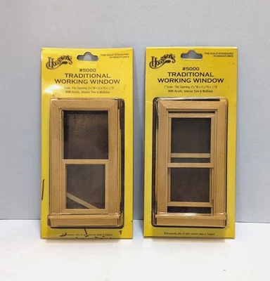 Housework's Dollhouse Miniature 2pc Traditional Working Windows #5000 1:12 Scale - Image 1 of 3
