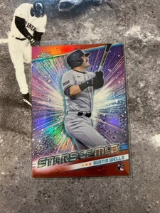 2024 Topps Update Chrome Stars Of The MLB Red Austin Wells Rookie 58/75 (RC) - Picture 1 of 2