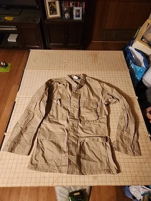 Propper Combat Coat Mens  BDU Ripstop Shirt 100% Cotton Khaki Medium Long New - Image 1 of 4