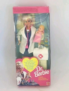 VINTAGE 1993 MATTEL DR DOCTOR BARBIE W/ PINK BABY # 11160 NEW SEALED IN BOX - Picture 1 of 4