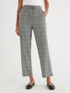 Time And Tru Pull On Drawstring Knit Pants Glen Plaid Sizes XL(14-16) & XXL(20) - Picture 1 of 5