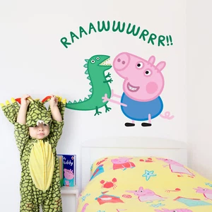 Official George Pig with dinosaur wall stickers | Official Peppa Pig decor - Picture 1 of 11