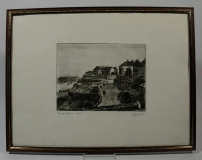 Istvan Elesdy 1912 - 1987 Radierung Hunyadi Budapest Donau Ungarn 15 von 100  - Bild 1 von 4