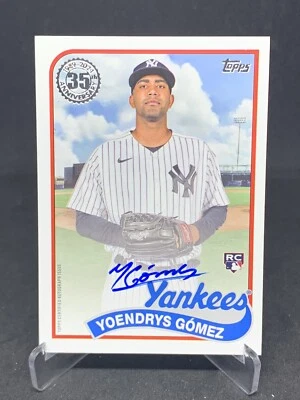 2024 Topps UPDATE YOENDRYS GOMEZ 1989 TOPPS AUTO YANKEES RC 89BA2-YG 101724 - Image 1 of 2