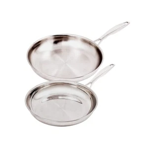 5-Ply Stainless Steel 2 Piece Frying Pan Set with Satin Exterior Finish, Inducti - Picture 1 of 1