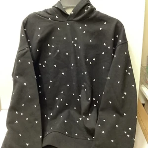 GIRLS WONDER NATION FLEECE HOODIE BLACK WITH HEARTS 14/16 NWT - Picture 1 of 3
