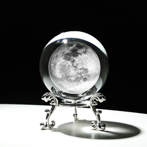 Bola de cristal grabada con láser 3D de 60 mm esfera tallada interior soporte libre decoración - Imagen 1 de 16
