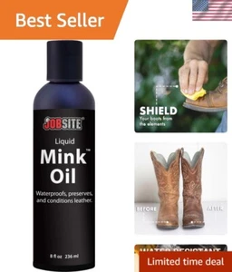 8 oz. Mink Oil Leather & Vinyl Waterproofing - Ideal for Footwear & Upholstery - Picture 1 of 8