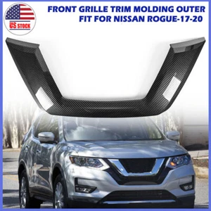 For Nissan Rogue 2017-18 2019 2020 Front Grille Trim Molding Outer Carbon Fiber - Picture 1 of 7