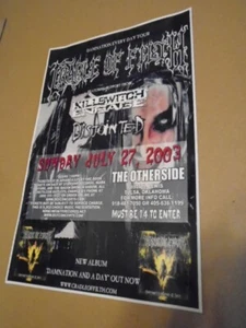 RARE PROMO Cradle of Filth Killswitch Engage CONCERT TOUR FLYER POSTER 2003 ok ! - Picture 1 of 1