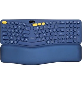 Delux GM903 OLED Ergonomic Curved Wireless Bluetooth Keyboard w/ Removable Pad - Picture 1 of 8