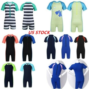 US Unisex Kids Sun Protection Swimsuit Rash Guard Wetsuit UPF 50+ Bathing Suit - Picture 1 of 44