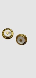 Christian Dior Gold & Mother Pearl Round Cufflinks - Picture 1 of 1