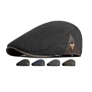 Beret Hat Men Retro Newsboy Ivy Flat Cap Duckbill Hat Gatsby Driving Cabbie Cap - Picture 1 of 16