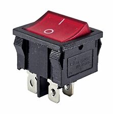 Wippenschalter rote Wippe 4 pin 6A 250VAC Geräteschalter, 24x21 mm beleuchtet