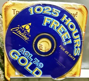 AOL 7.0 Gold 1025 Hours USPS Sticker Factory Sealed CD Computer Software - Picture 1 of 2
