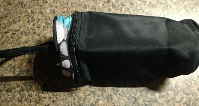 Estuche portavasos de viaje para biberón gris azul con cremallera portátil para niños pequeños Foto 1 de 4