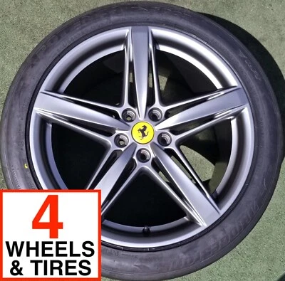 4 Rodas Ferrari F12 de Fábrica Novos Pneus Genuínos OEM Originais Carvão Grigio Cinza - Imagem 1 de 4
