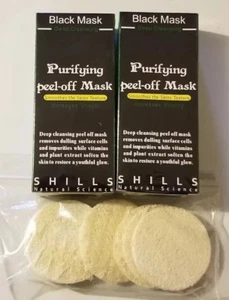 2 Shills Peel off Deep Acne Cleansing face Black MASK 50ML & 6 Loofah Pads  - Picture 1 of 4