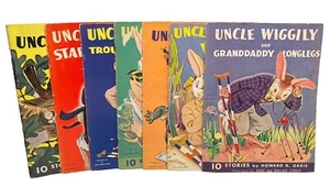 Lot of (7) 1943 "UNCLE WIGGILY STORIES" by Howard Garis Illustrated 10 stories - Picture 1 of 22