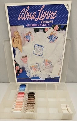 Alma Lynne Designs GUARDIAN ANGELS CrossStitch Pattern ALX-98 + Floss  - Image 1 of 4