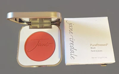 Nuevo en caja Jane Iredale Rubor Prensado Puro PUESTA DE SOL ~ 0,11 oz NUEVO EMBALAJE Foto 1 de 2