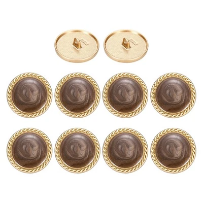 Botón de costura de metal vintage dorado de 25 mm redondo de metal, paquete de 10 marrones Foto 1 de 4