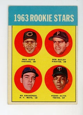 1963 Topps #228 Max Alvis/Bob Bailey/Ed Kranepool/Pedro Oliva VG-EX to EX HOF - Image 1 of 2