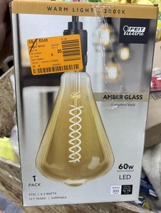 Feit Electric ST52/S/820/LED Amber 120V 2000K 300 lm. ST52 E26 LED Bulb 60W - Picture 1 of 1