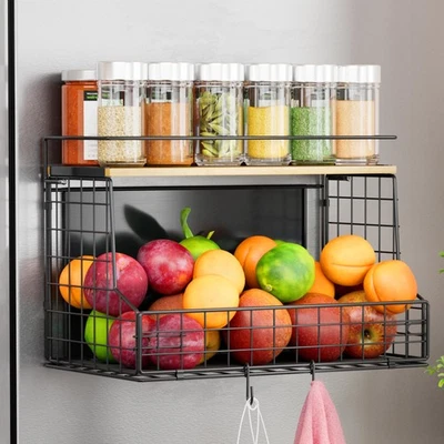 Estante magnético para nevera, contenedor grande estante magnético para especias para refrigerador... Foto 1 de 4