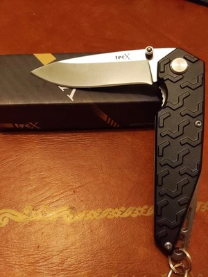 Case XX 75684 TecX TS1 Flipper Style Liner Lock Pocket Knife Black Aluminum Clip - Image 1 of 4