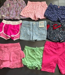 Girls 4-5 Shorts Lot Skort Lot Of 9 - Picture 1 of 10