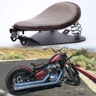 Asiento individual marrón para motocicleta Kawasaki Vulcan VN 800 900 1500 bobber personalizado Foto 1 de 4