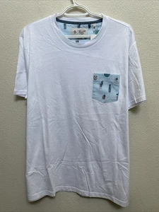 Original Penguin Hombre Camiseta Manga Corta Blanca Cuello Redondo Camiseta XL $49 NUEVO CON ETIQUETAS - Imagen 1 de 8