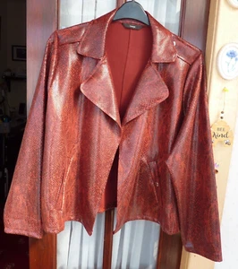 NWOT~George~Faux reptile print with stretch Faux Leather Biker Jacket sz.20/22 - Picture 1 of 4