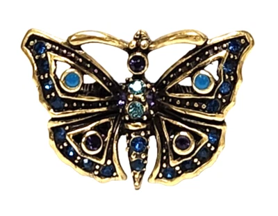 Anel borboleta Heidi Daus azul cristal monarca loucura tamanho 6 novo sem etiquetas - Imagem 1 de 4
