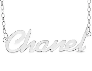 Chanel Name Plate Necklace Pendent Sterling Silver female Personalized Custom - Picture 1 of 4