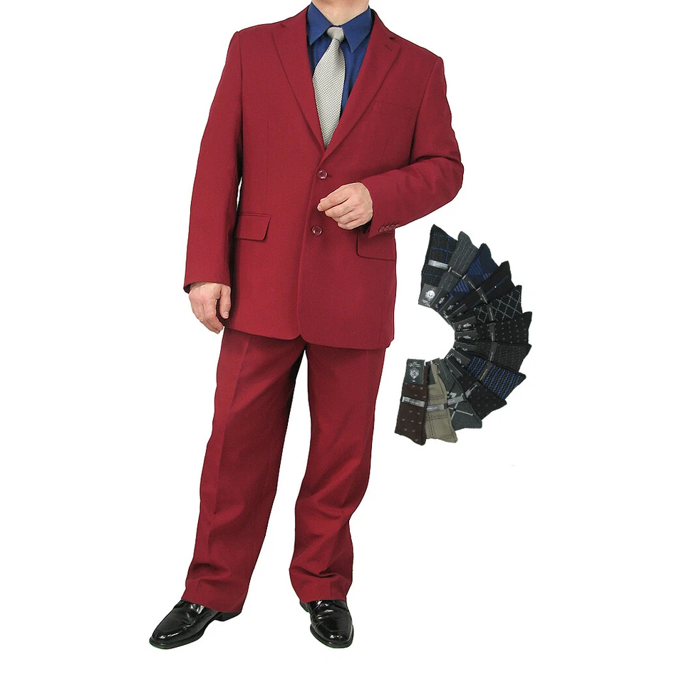 Elegante traje de vestir de ajuste regular para hombre, con calcetines gratis, $199+ Foto 1 de 1