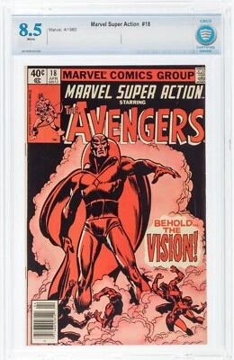 🔥 MARVEL SUPER ACTION #18 - Marvel 4/1980 RP Vision 1st appearance - CBCS 8.5 - Image 1 of 3
