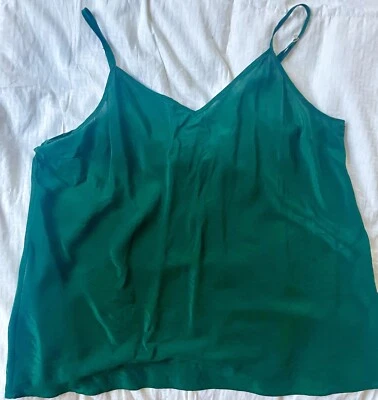 J. Camiseta sin mangas/camisola Crew verde con correa de espagueti; talla XL; correa ajustable Foto 1 de 2
