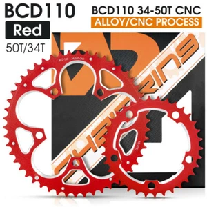 WEST BIKING Road Bike Chainring 110BCD 34T/50T Tooth Plate for 8/9/10/11 Speed - Picture 1 of 14