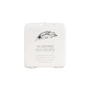 In Loving Memory Memorial Candle Holder Tealight Plaque Mum Dad Sympathy Gift - Picture 1 of 2