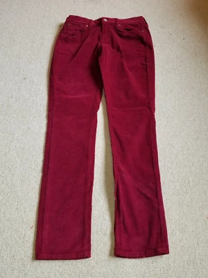 Pantalones Mujer-LUCKY BRAND-Rojo Oscuro Pana Algodón Elástico "Zoe Skinny" Vaqueros-8 Foto 1 de 4