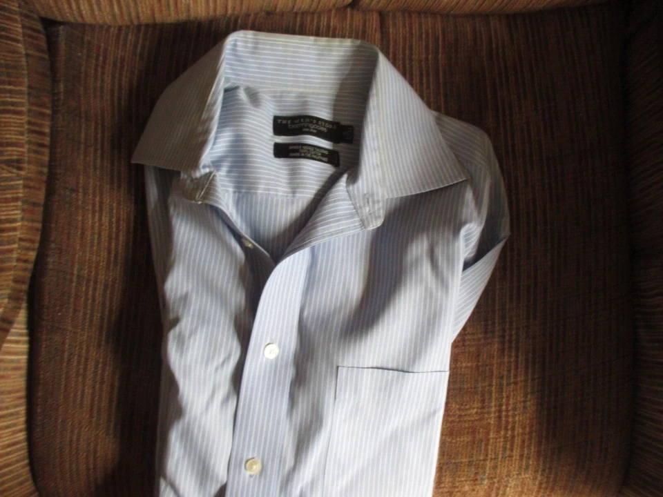 The Men's Store Bloomingdale's Camisa Hombre Manga Larga 15 32/33 Algodón Rayas Foto 1 de 1
