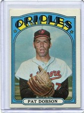 1972 Topps Baseball Card Pat Dobson Baltimore Orioles Near Mint # 140
