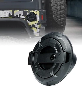 Xprite Gas Cap Cover Black Fuel Tank Trim w/ Locking Fits 07-18 Jeep Wrangler JK - Foto 1 di 8