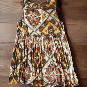MINK PINK URBAN OUTFITTERS Tunic Womens Small Orange Paisley Sleeveless Mini - Picture 1 of 8